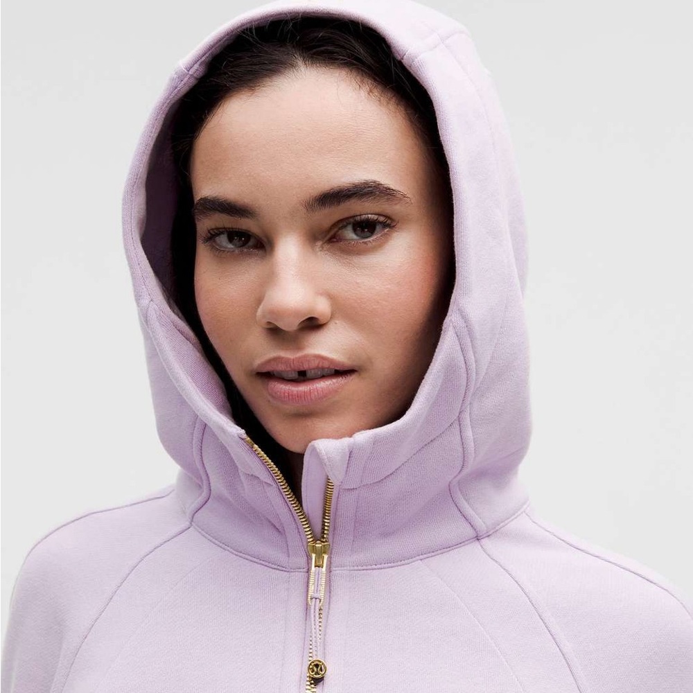 NWT Lululemon Scuba Full-Zip Hoodie in Lilac Ether/Gold size 14 - Picture 4 of 11